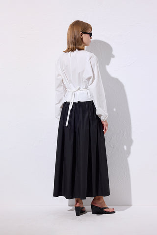 Tie Detail Cropped Blouse Ecru