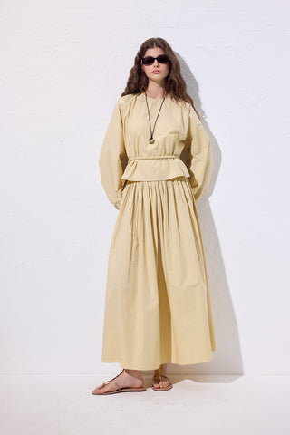 Tie Detail Cropped Blouse Soft Yellow