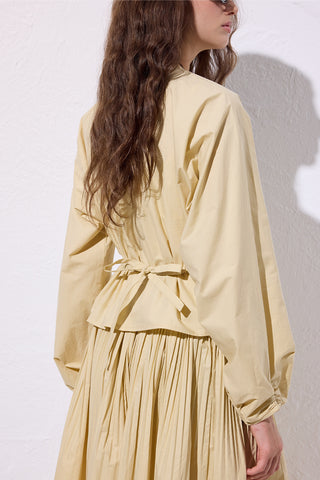 Tie Detail Cropped Blouse Soft Yellow