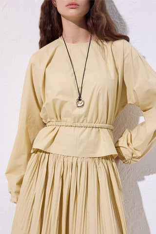 Tie Detail Cropped Blouse Soft Yellow