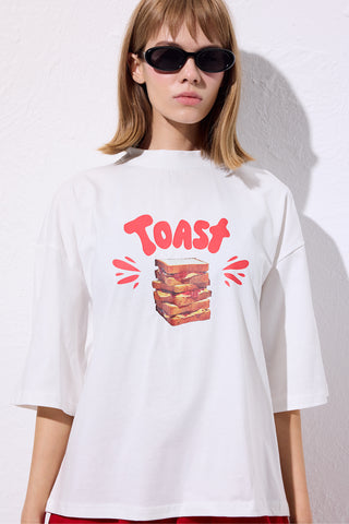 Printed Short-Sleeve T-Shirt Toast
