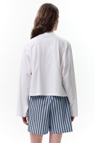 Printed Long-Sleeve Crop Top Offday