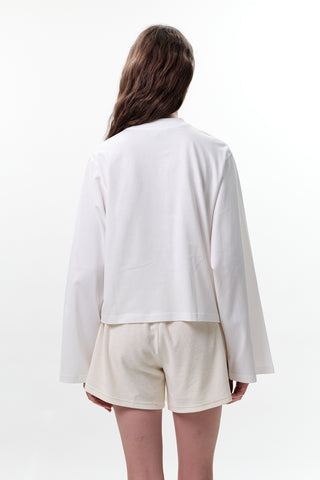 Printed Long-Sleeve Crop Top Homemade