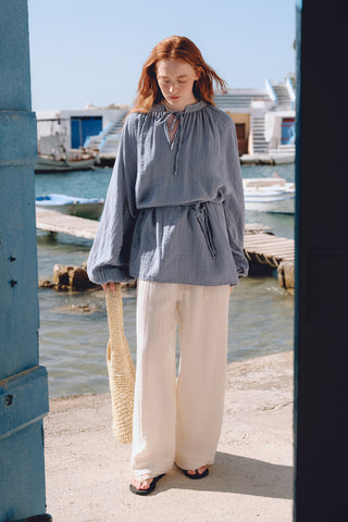 Muslin Tie Trousers Beige