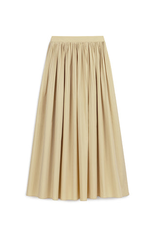 Pleated Wide Skirt Yellow