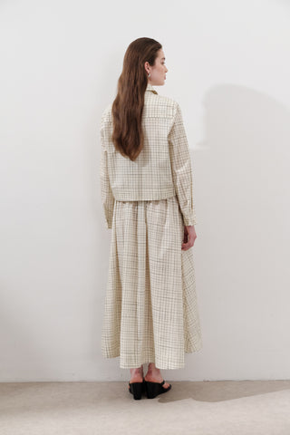 Patterned Poplin Shirt Yellow