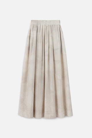 Lightweight Patterned Cotton Skirt Beige