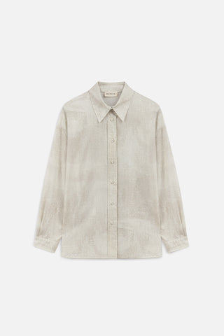 Lightweight Patterned Cotton Shirt Beige