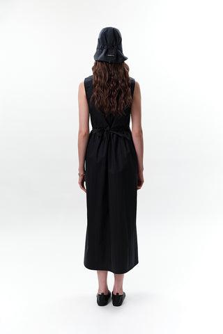 Belt Detail Sleeveless Dress Navy Blue