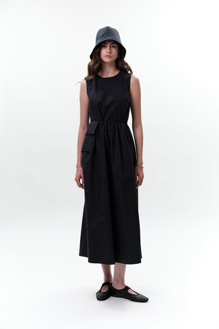 Belt Detail Sleeveless Dress Navy Blue