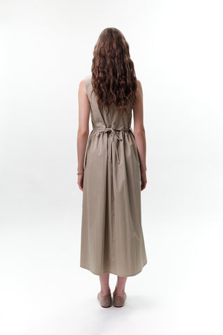 Belt Detail Sleeveless Dress Green