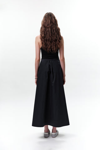 Belted Skirt With Pockets Navy Blue