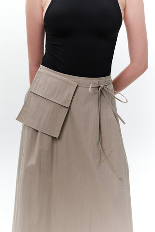 Belted Skirt With Pockets Green