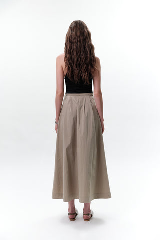 Belted Skirt With Pockets Green