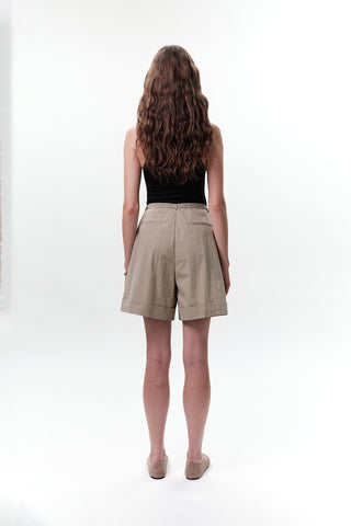 Belted Shorts With Pockets Green