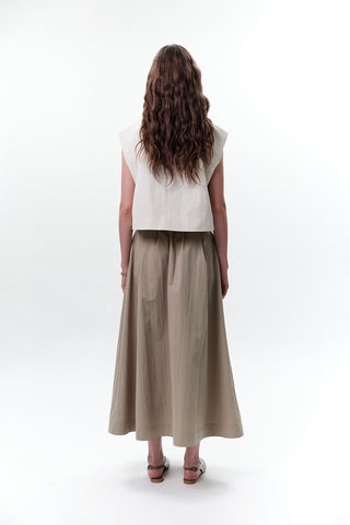 Cropped Vest With Pocket Detail Stone