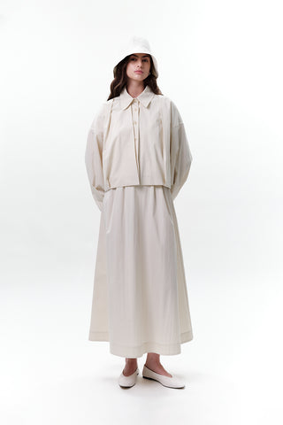 Pleated Short Jacket Stone