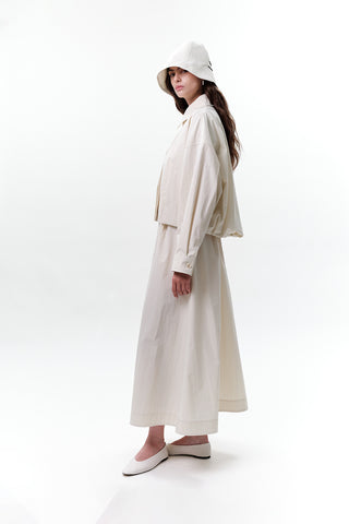 Pleated Short Jacket Stone