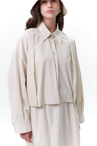 Pleated Short Jacket Stone