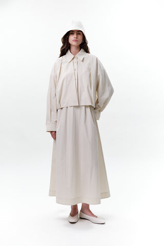 Belted Skirt With Pockets Stone