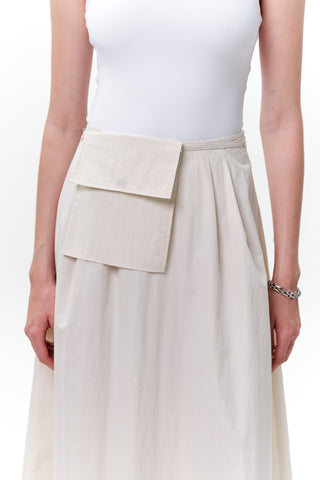 Belted Skirt With Pockets Stone