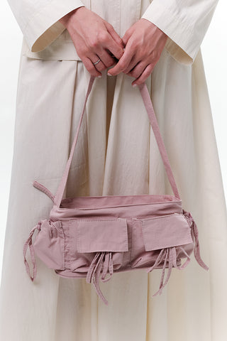Drawstring Bag With Pockets Pink