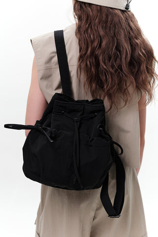 Ruched Backpack Black