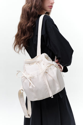 Ruched Backpack Vanilla
