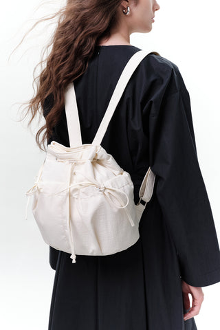 Ruched Backpack Vanilla