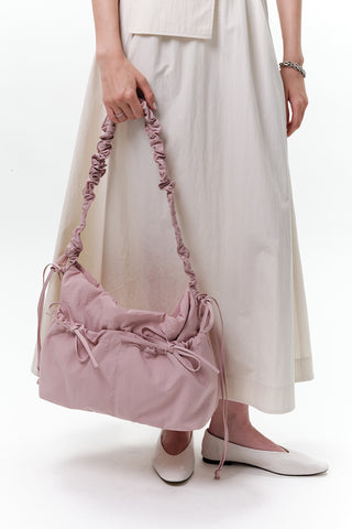 Ruched Tote Bag Pink