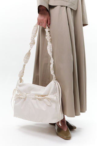 Ruched Tote Bag Vanilla