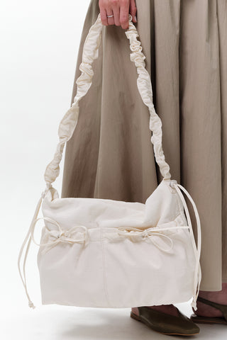 Ruched Tote Bag Vanilla
