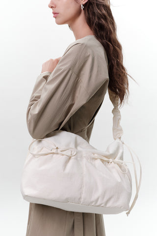 Ruched Tote Bag Vanilla