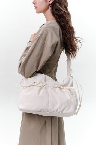 Ruched Tote Bag Vanilla