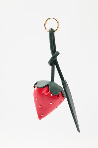 Strawberry Leather Bag Charm Standard