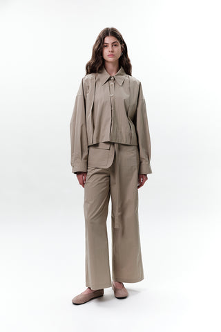 Belted Trousers With Pockets Green