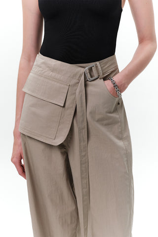 Belted Trousers With Pockets Green