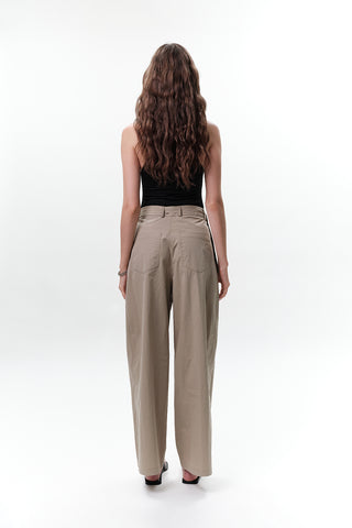 Belted Trousers With Pockets Green