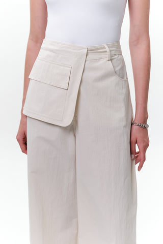 Belted Trousers With Pockets Stone