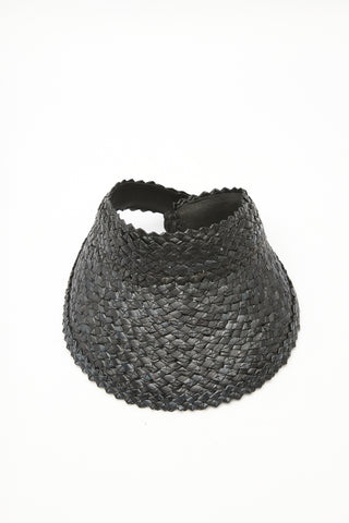 Straw Visor Hat Black