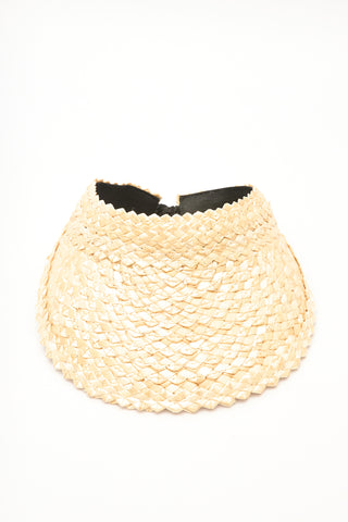 Straw Visor Hat Beige
