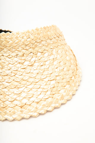 Straw Visor Hat Beige