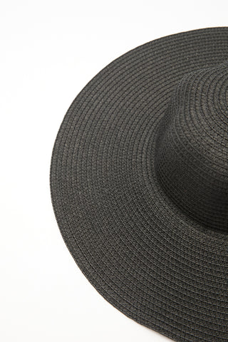Wide-Brim Straw Hat Black