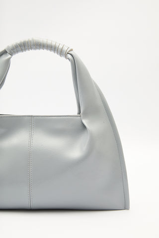 Glossy Leather Handbag Blue