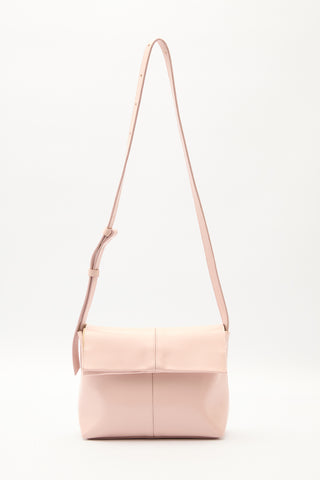 Faux Leather Flap Bag Pink