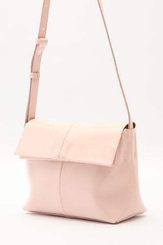 Faux Leather Flap Bag Pink