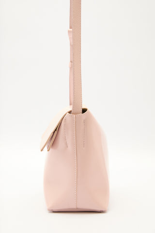 Faux Leather Flap Bag Pink