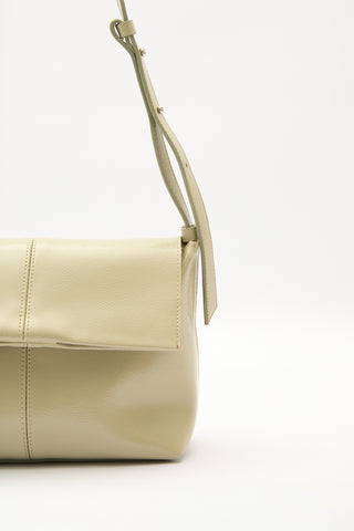 Faux Leather Flap Bag Green