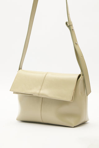 Faux Leather Flap Bag Green