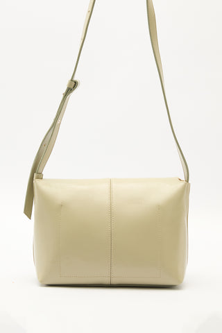 Faux Leather Flap Bag Green